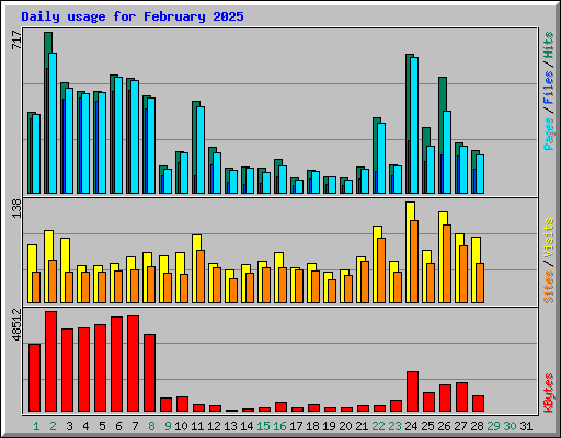Daily usage for February 2025