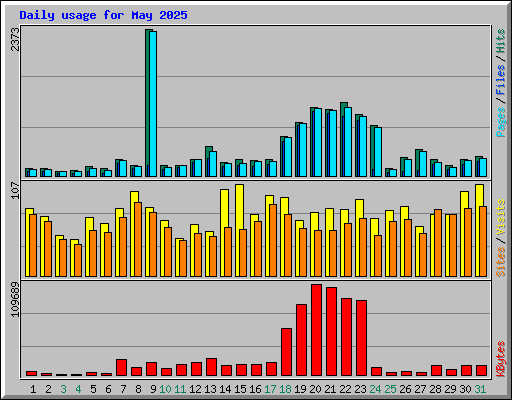 Daily usage for May 2025